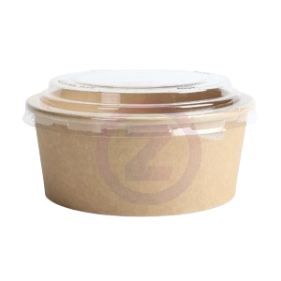 Boites rondes kraft 750ml et couvercles